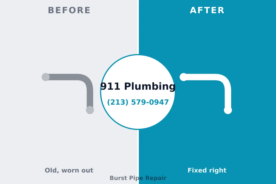 Before and after: plumbing repair Powers Lake, WI